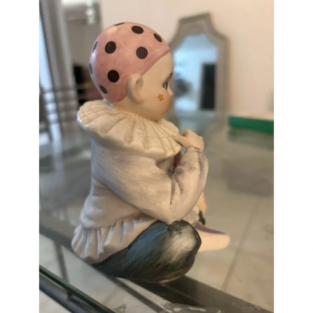 Vintage Seymour Mann Japan Porcelain Pierrot Harlequin Clown Music Box Tested